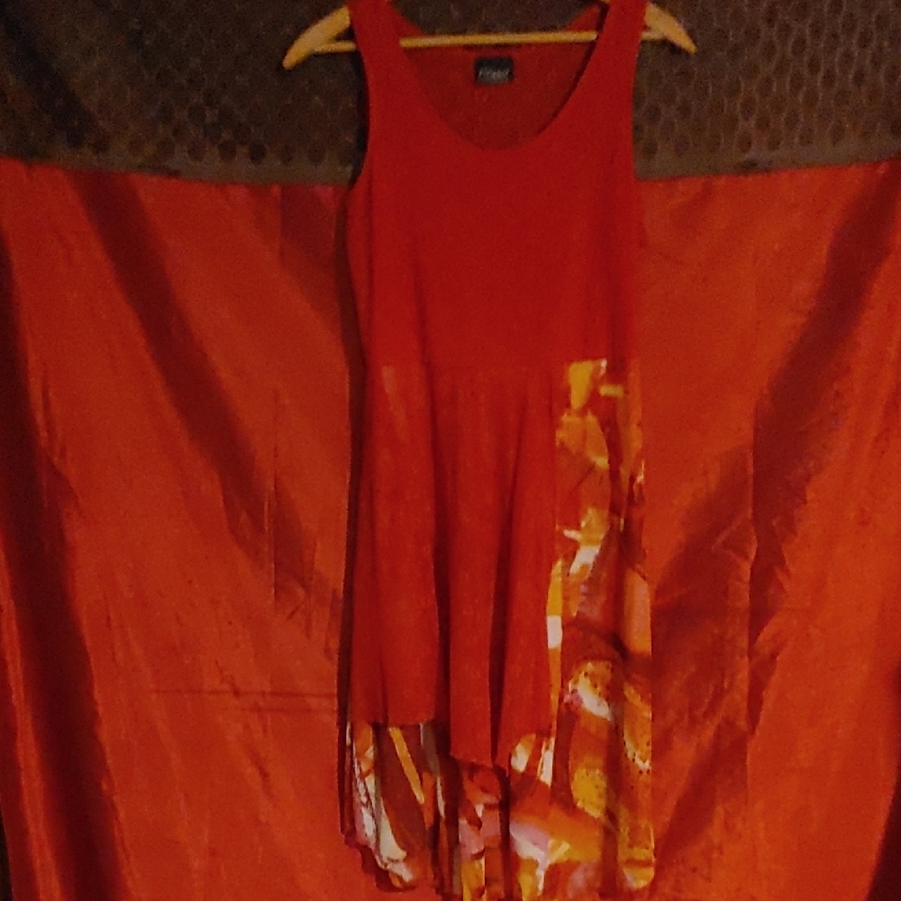 Fitwell Red and Orange Dress Sz Lg
